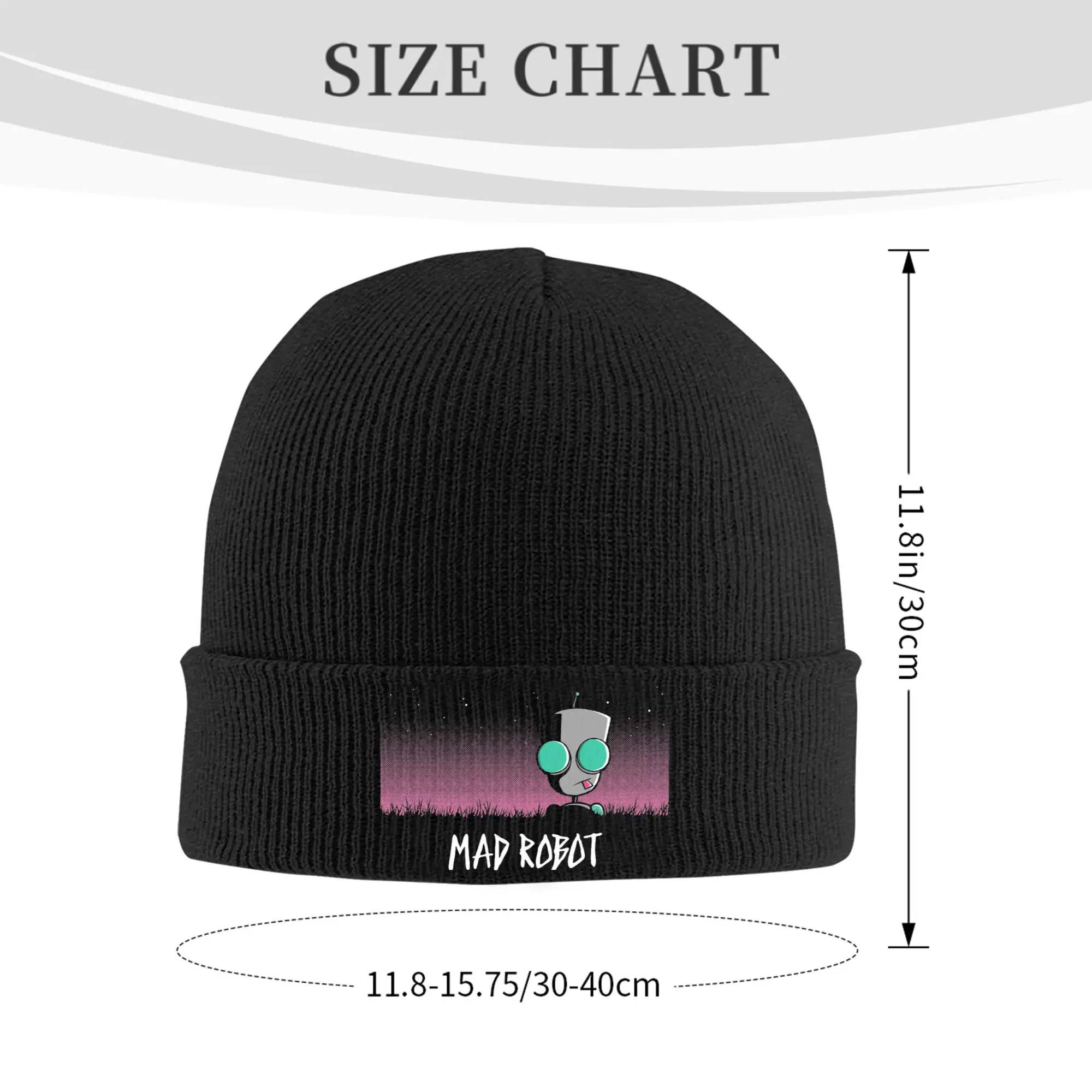Invader Zim Hats Autumn Winter Beanie Warm Mad Robot Caps Men Women Acrylic Bonnet