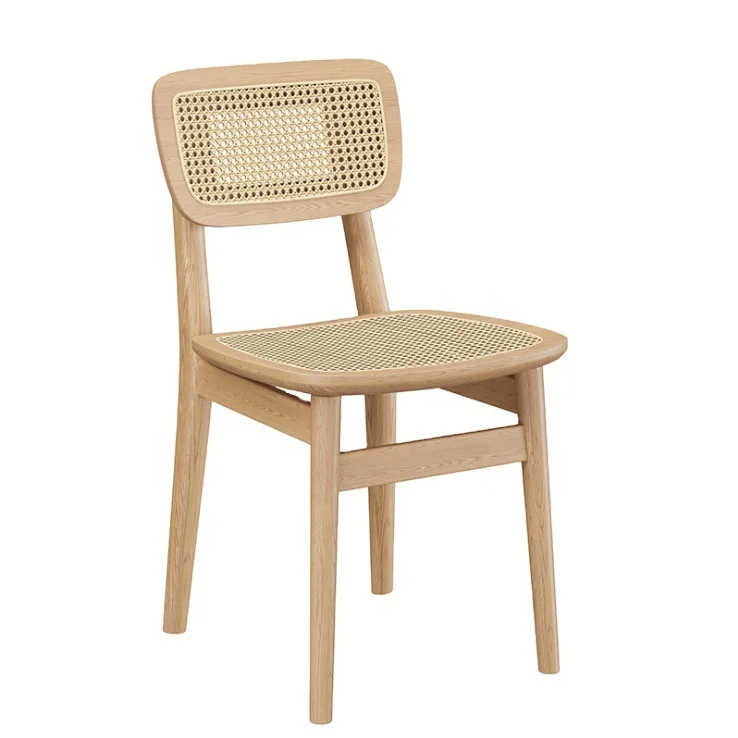 Modern Home Dining Chair Solid Wood Rattan Backrest For Home Office Park Home Bar Apartment Workshop Entry-for Living Room Hotel