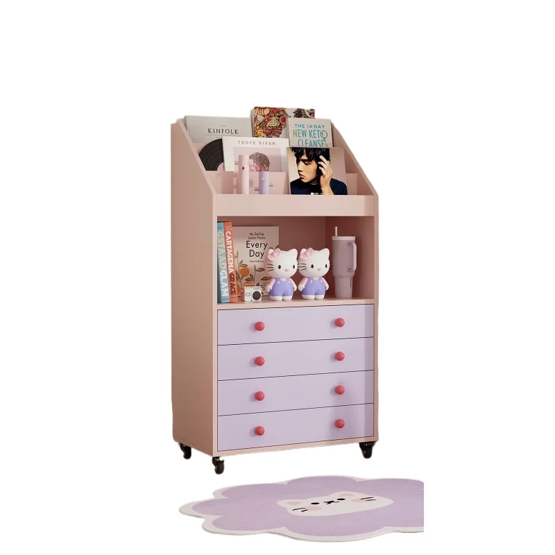

Dopamine Magazine Cabinet Cream Bucket Integrated Removable Bookshelf Shelf Side Bedroom Storage