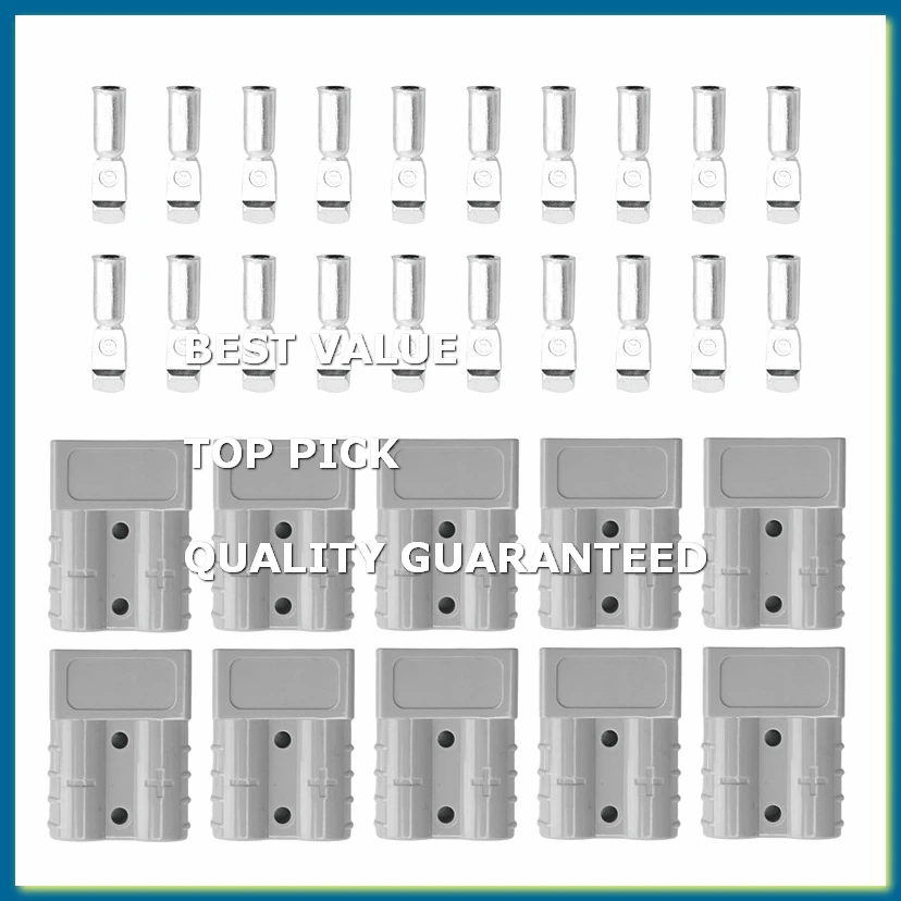 10Pcs for Style Plug Connectors DC Power Tool 50A 12-24V 6AWG Double Pole with Copper Contact Power Connectors