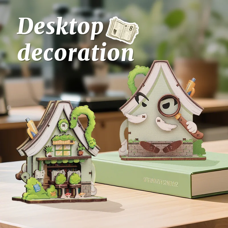 CUTEBEE Mini Store Series DIY Miniature House 3D Wooden Puzzle Toys Handmade Dollhouse Kit for TaleBox Corner Bookshop