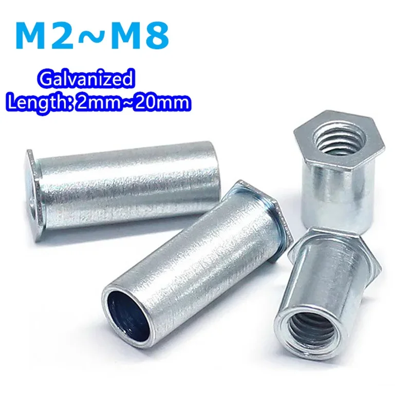 

Through hole Hexagonal rivet stud Rivet nut column Riveting Carbon steel galvanized M2 M2.5 M3 M4 M5 M6 M8