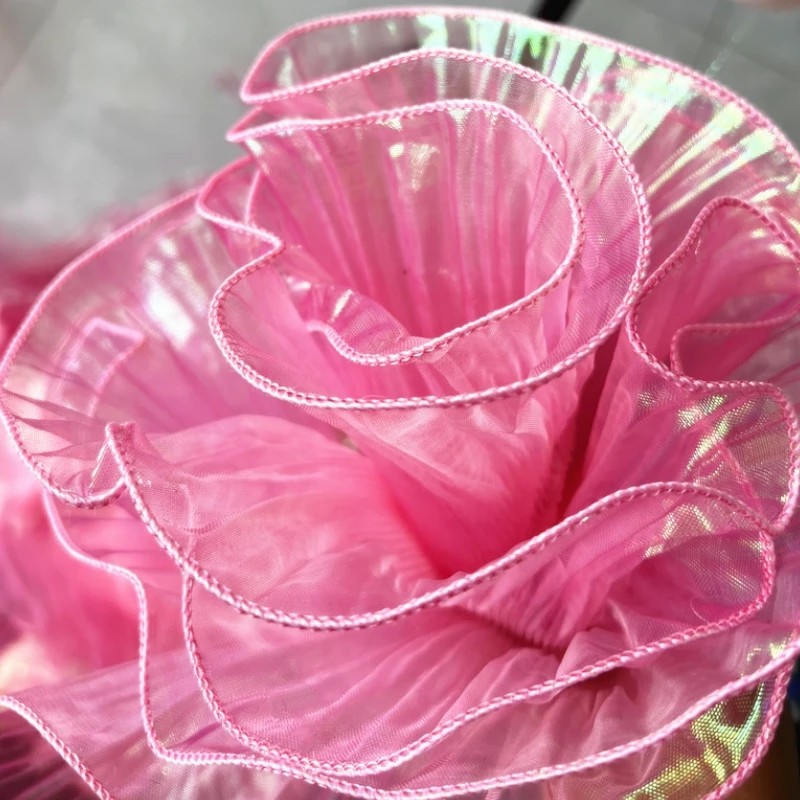 Mermaid Fold Lace Trimming Fabric, Laser, Lotus Leaf Lace, Wedding Wave Lace, Decorative Fabric, 15cm Width, 5Yards Per Lot