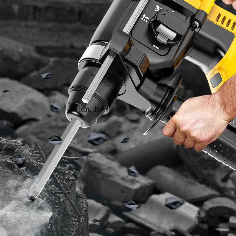 Brushless rechargeable electric hammer electric pickaxe heavy duty multi-function lithium battery wireless impact drill