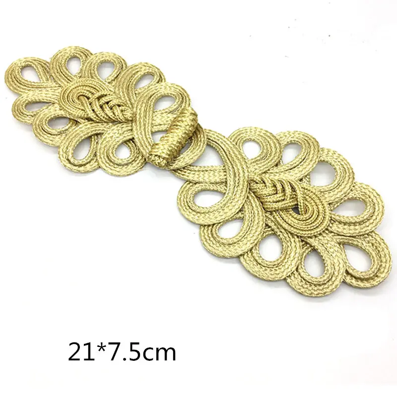 DoreenBeads Golden Color Chinese Frog Buttons Christmas Trees Leaves Shape Chinese Knot Buttons DIY Cheongsam Tang Suit 1Pair