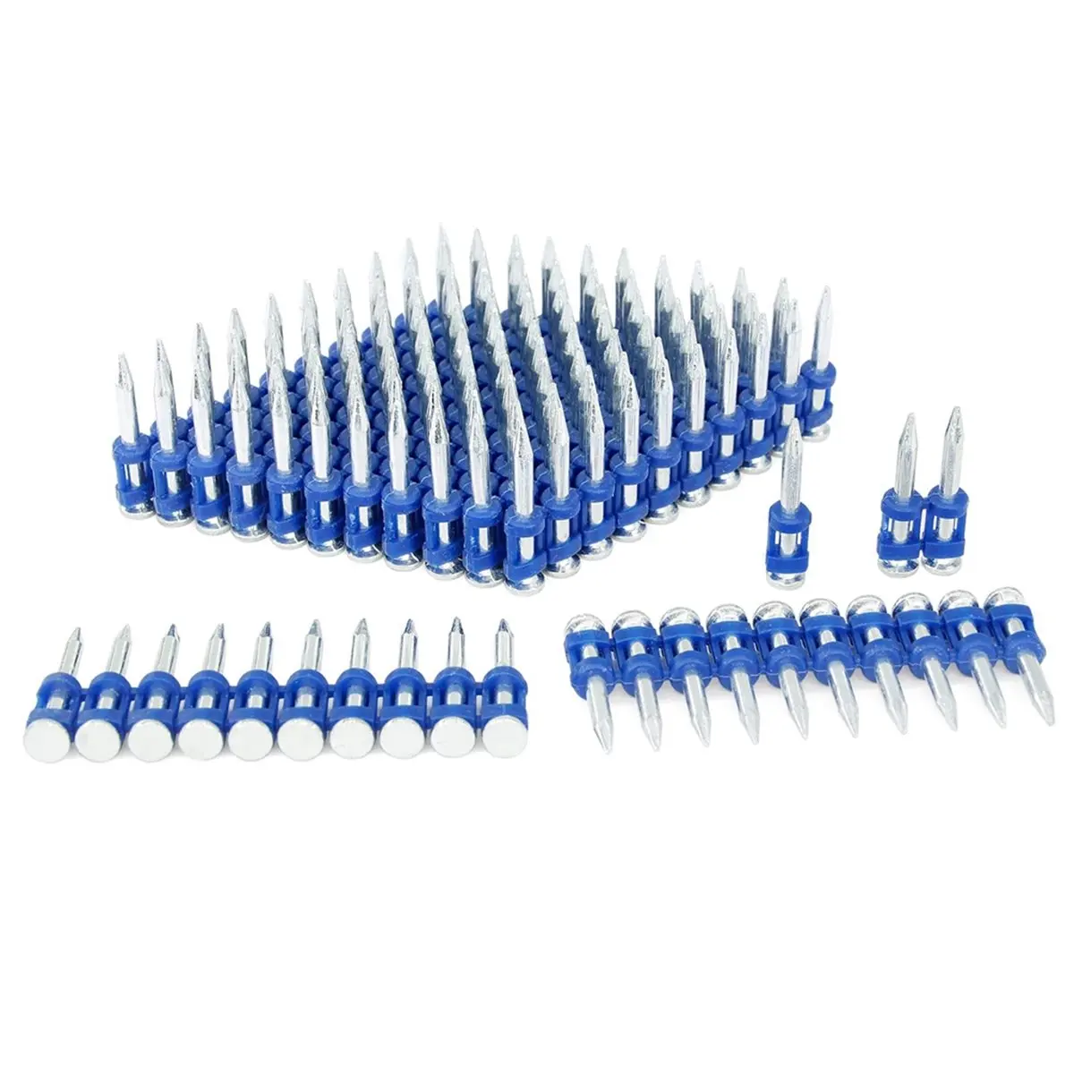 DT38 19mm Plastic Collated Concrete Pins, 1000PCS Box, Galvanized Blue Concrete Nails for Cordless Concrete
