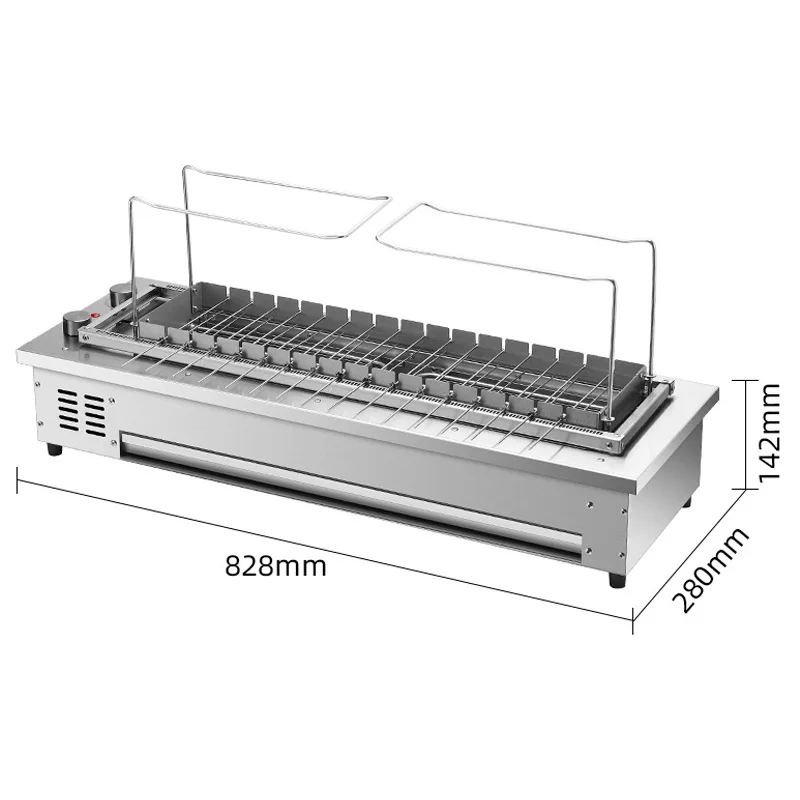10 꼬치/16 꼬치 상업용 자동 회전 꼬치 기계 바베큐 그릴 무연 전기 도금 실내 전기 그릴