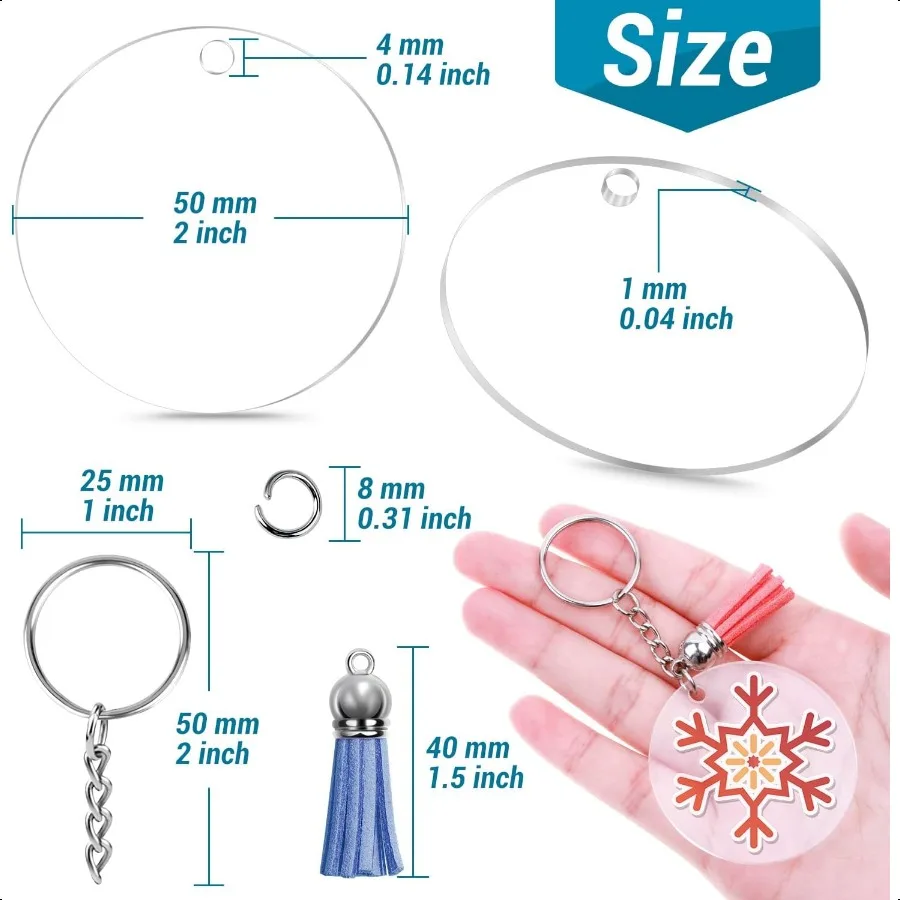 350 قطعة سلسلة مفاتيح مصنوعة من الأكريليك الفراغات سلسلة مفاتيح مصنوعة من الأكريليك الفراغات للفينيل مع 60 قطعة الفراغات الاكريليك 60 قطعة المفاتيح شرابات 170 P