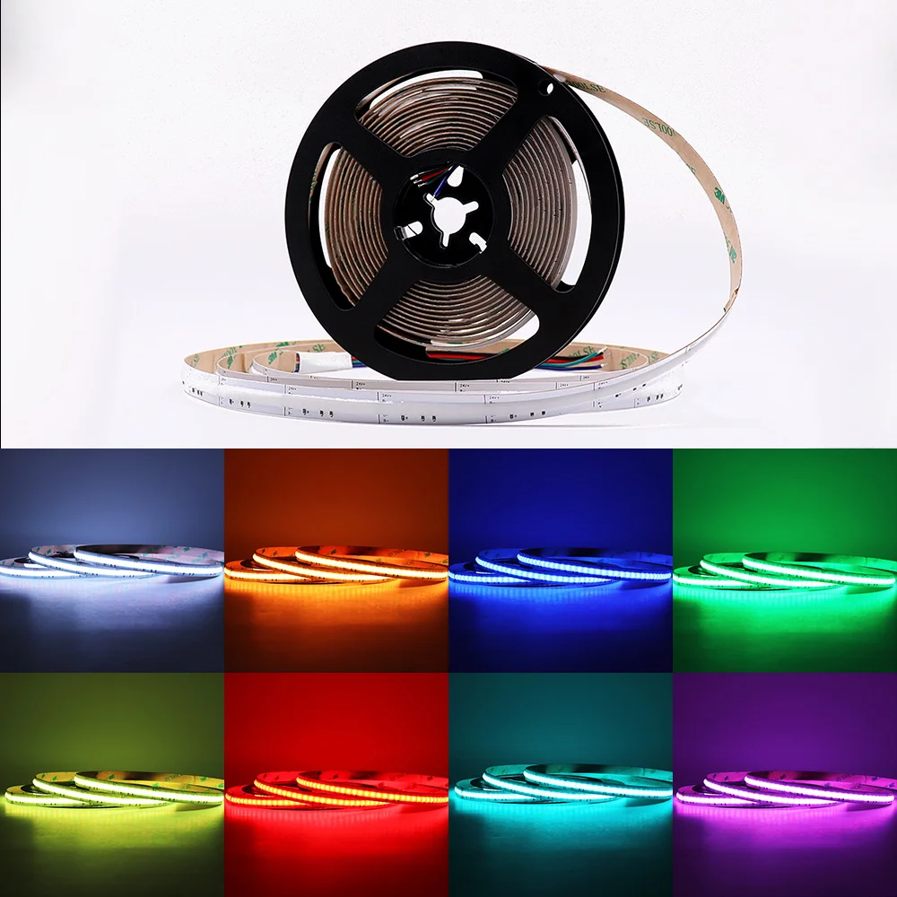 

RGB LED Strip Lights 24V COB LED Ribbon Lamp RGBW COB LED Stripe Flexible and Bendable Decor RGB LED Tape For Bedroom Decoration