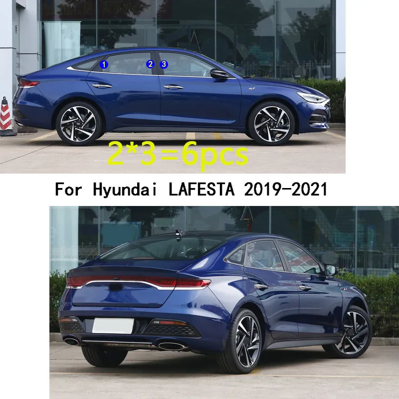 For Hyundai LAFESTA 2018 2019 2020 2021 2022 Car PC Material Pillar Post Cover Door Trim Window Molding Sticker Plate