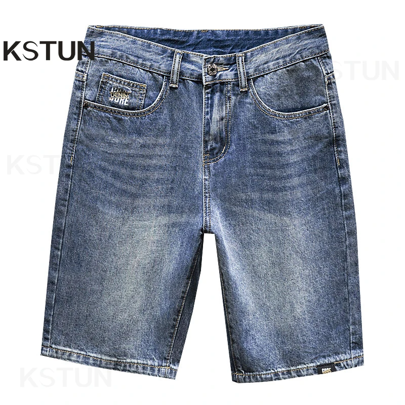 Men\'s Summer Shorts Jeans Men Denim Shorts Slim Straight Blue 2024 Summer Knee Length Pants Casual Streetwear Men\'s Clothing