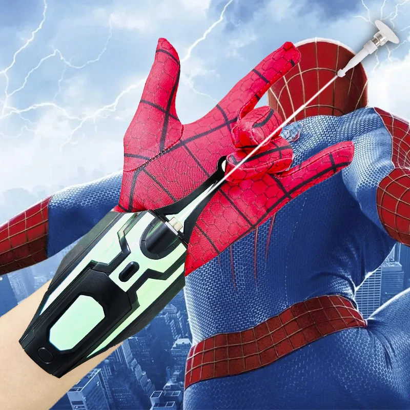 Spiderman Wrist Launcher  Shooters Peter Parker  Shooting Device Toys For Children GiftsSpider Silk Launche Toy Web Shooters