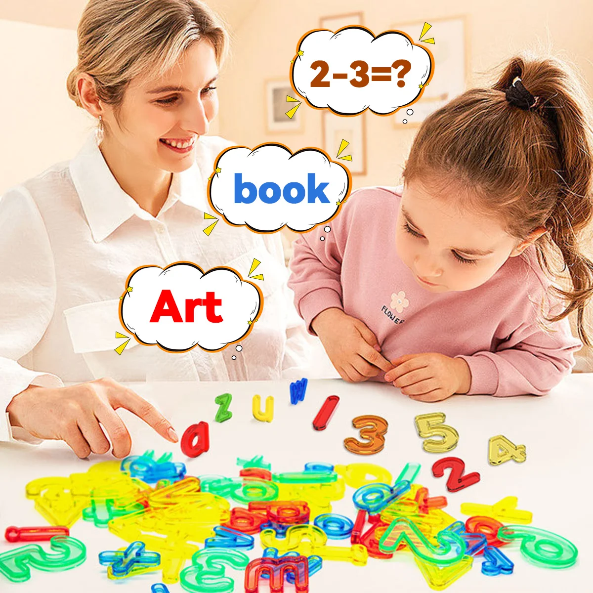 66개 색상 알파벳 번체 중국어 장난감, 다기능 어린이 퍼즐 장난감, 3 in 1 퍼즐 장난감 세트, 글자 숫자