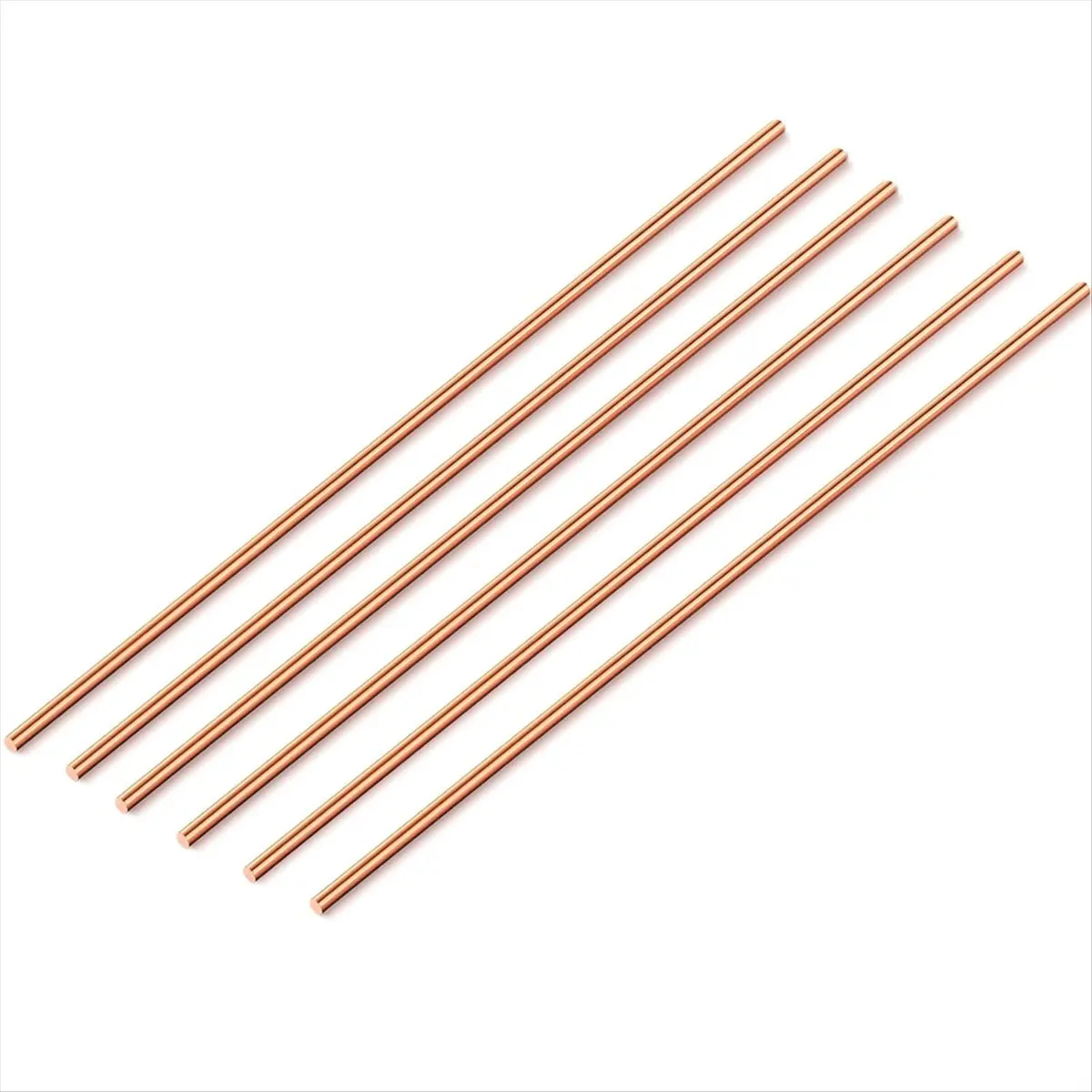 HHTL 6Pcs Pure Copper Round Rod 9.84 Inch Length Solid Copper Rod Bare Bar for Grounding Metal Working Craft Hobbies