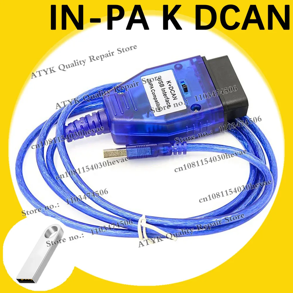 OBD2 Interface Cable Auto INP-A FTDI FT232RL With Switch For NCS Coding WinFP Tool32 Programing K+DCAN OBD2 Diagnostic Scanner