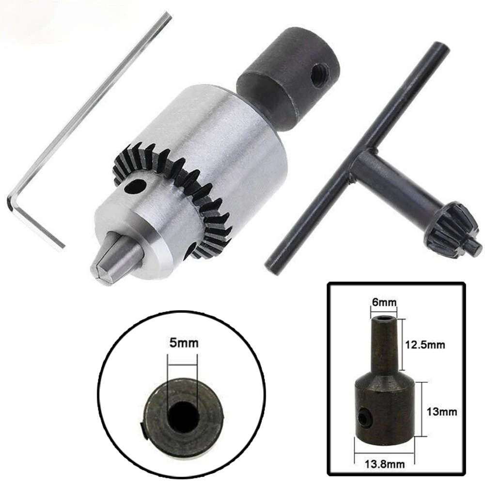 Micro Motor Drill Chuck Clamping Range 0.3-4mm Taper Mounted Mini Drill Chuck With T And L Spanner And 4/5/6/8mm Connector