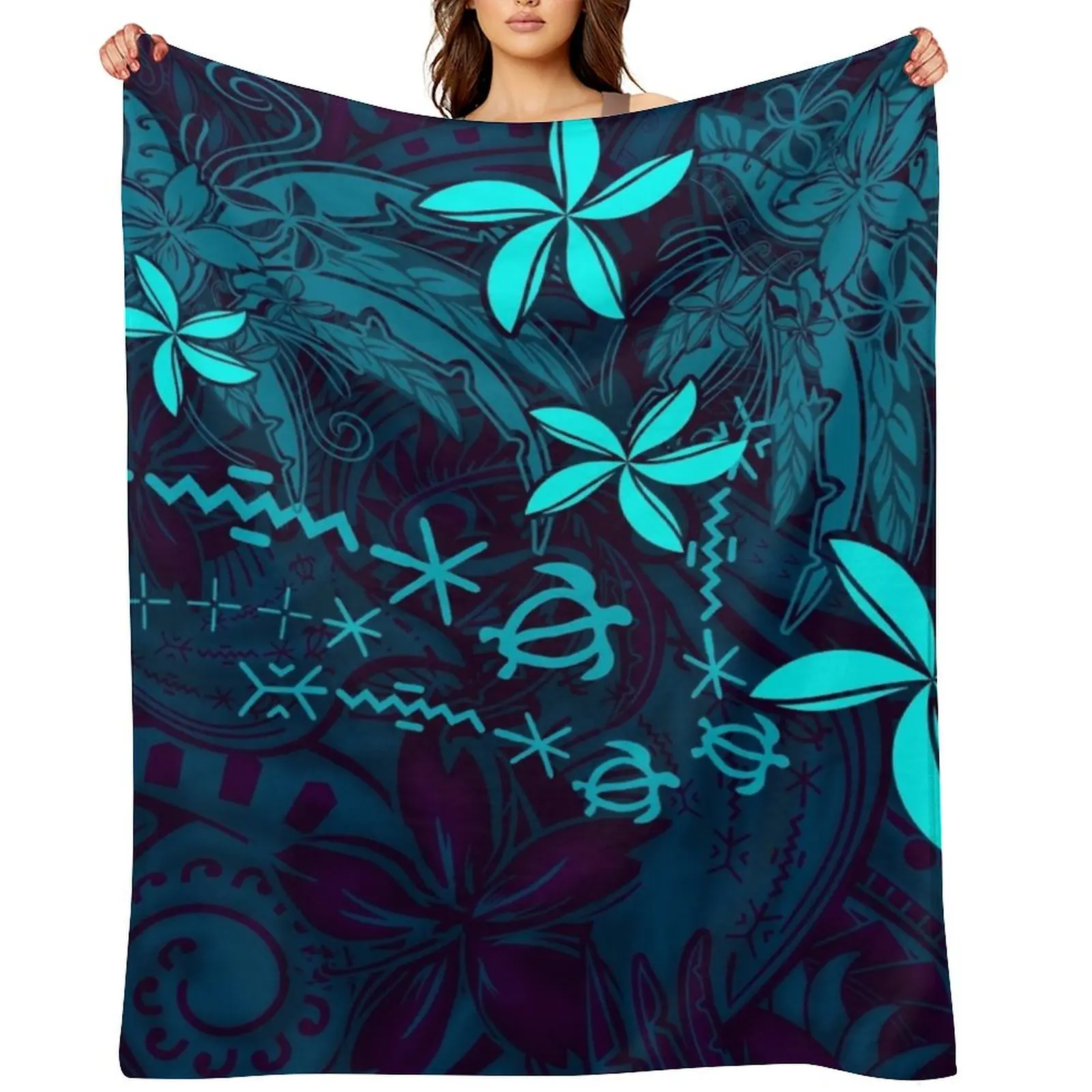 

Polynesian Tribal Tropical Abstract Throw Blanket Beach Luxury For Baby bed plaid Blankets