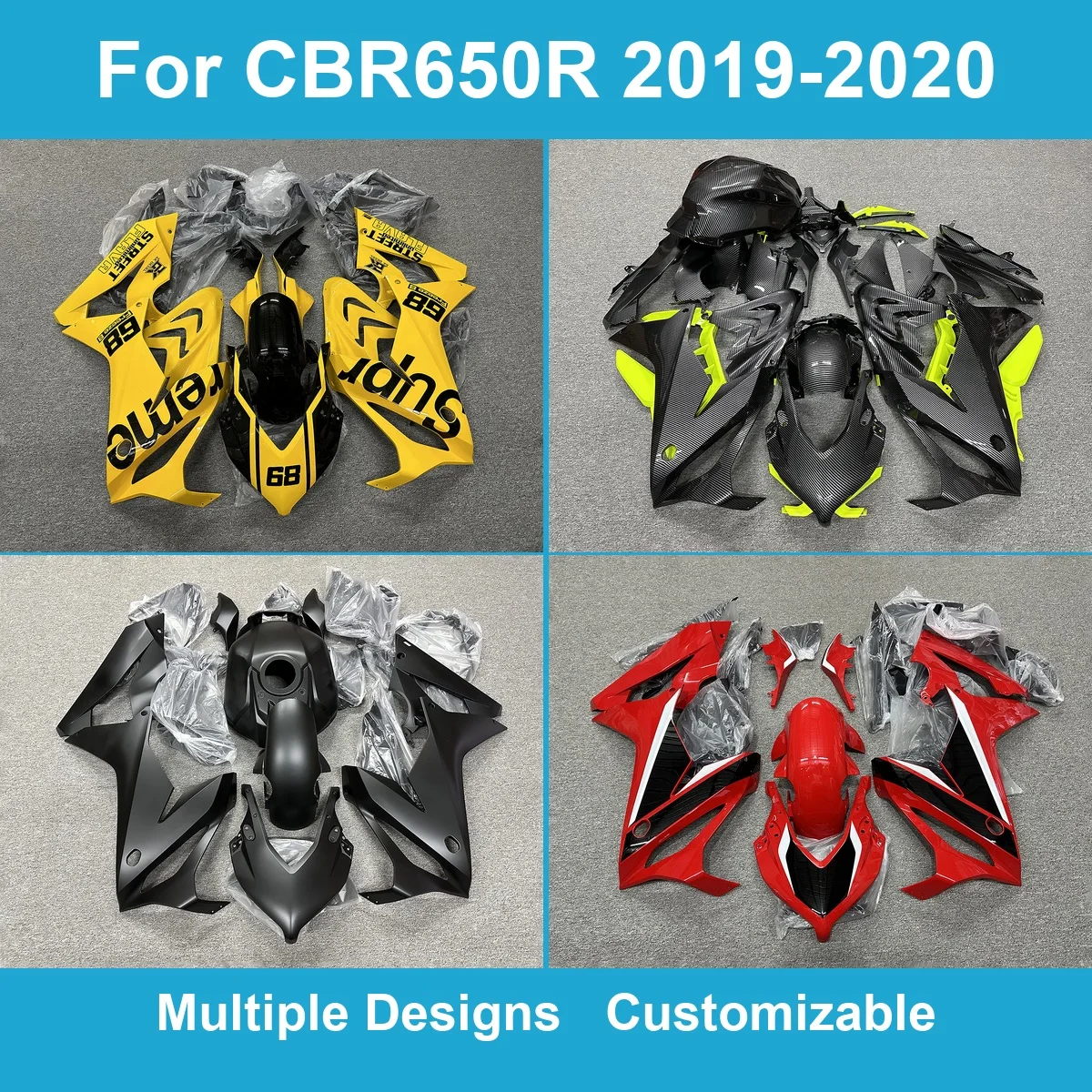 For CBR650R 2019 2020 RH03 650cc Replacement Fairing Kit Injection Moulded ABS Bodywork Panels Covers Spares Sets Parts
