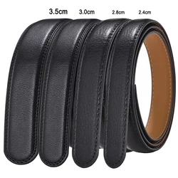 2.4 2.8 3.0 3.5 cm Width Belt No Buckle for Automatic Buckle PU Leather Belts without Buckle for Men Women 4 Size Wide