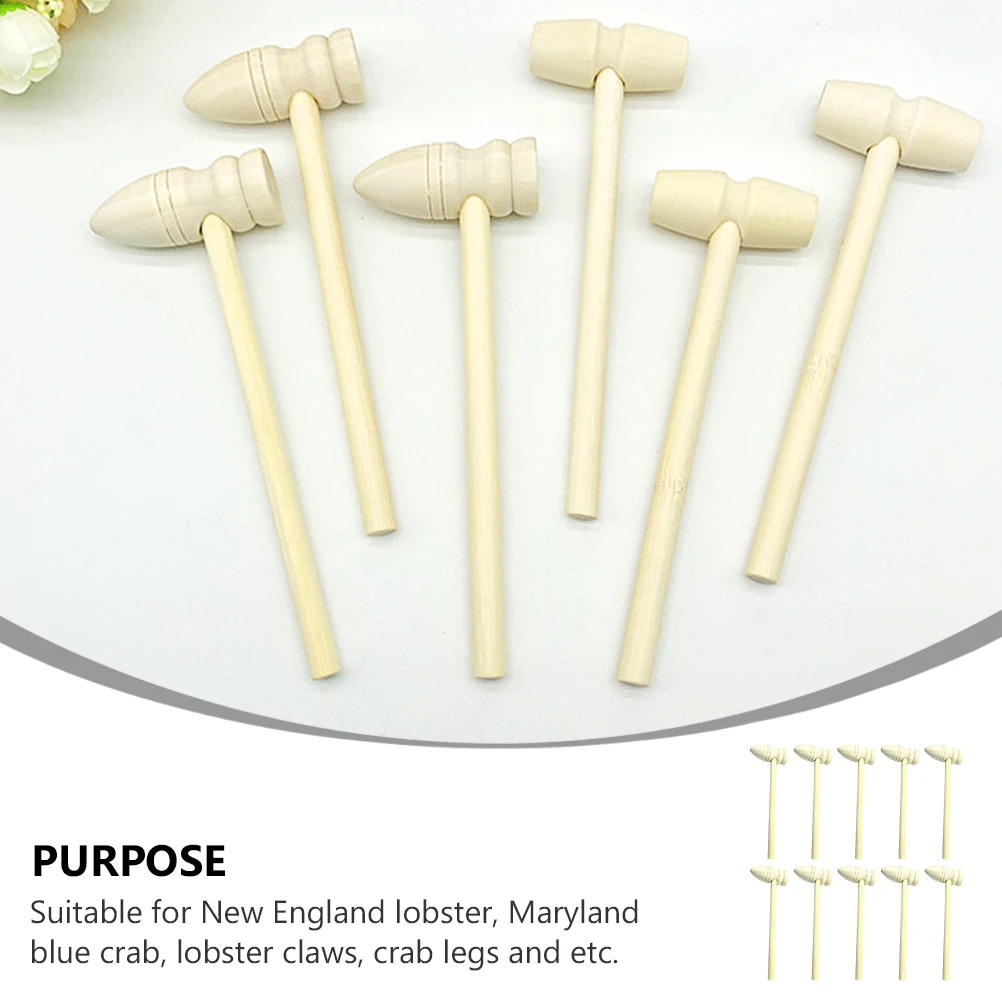 1 مجموعة الصلبة المطارق الخشبية الصغيرة الإبداعية عدد وأدوات المأكولات البحرية مخلب المفرقع جراد البحر مطرقة المأكولات البحرية كعكة المطرقة #1