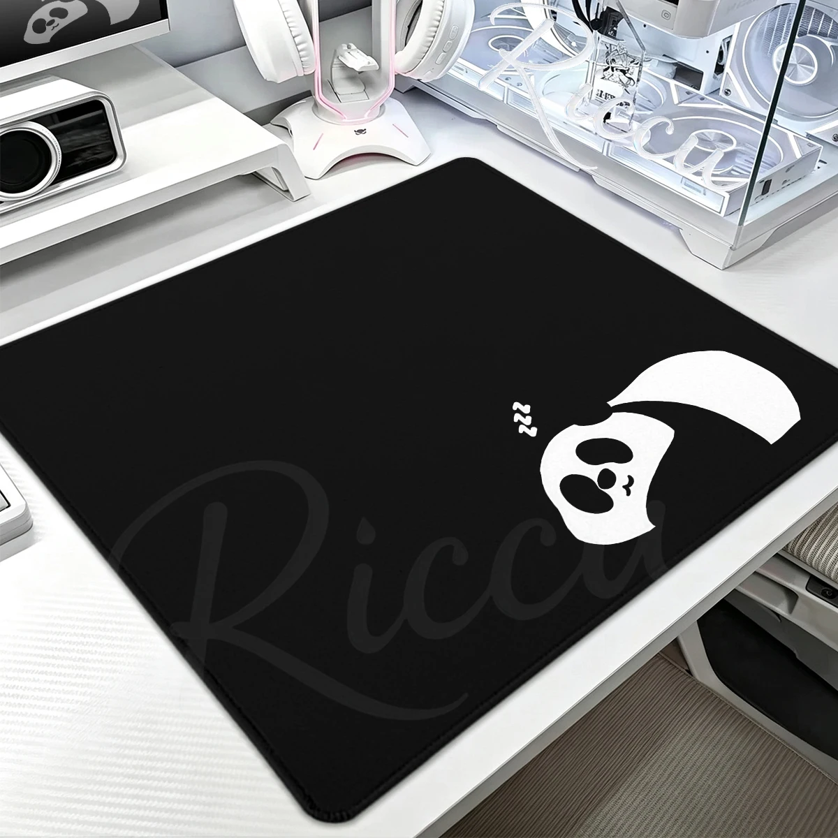 Cute Panda Kawaii Anime XS Mouse Pad Office Laptop Desk Mat with Stitched Edge Rubber Anti-Slip Base PC Accessories Gaming Mats