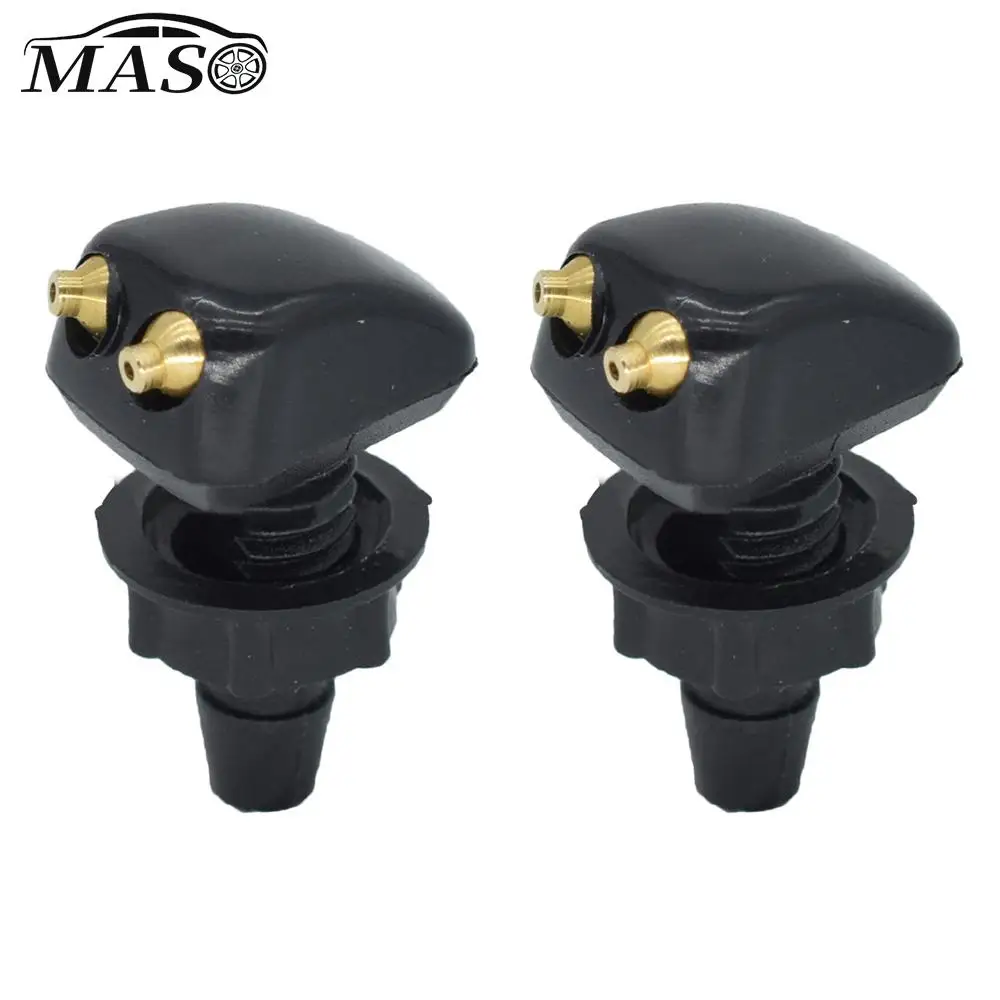 2pcs Universal Car Front Windshield Windscreen Washer Jet Nozzles Adjustment Dual Holes Car Wiper Spray Nozzles