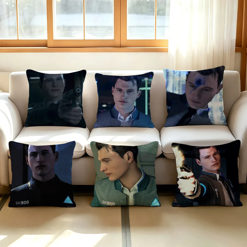 Game D-Detroit Become Human Connor cushion cover Comfortable Decorative For Bedroom Living room Dormitory Picnic and Holiday