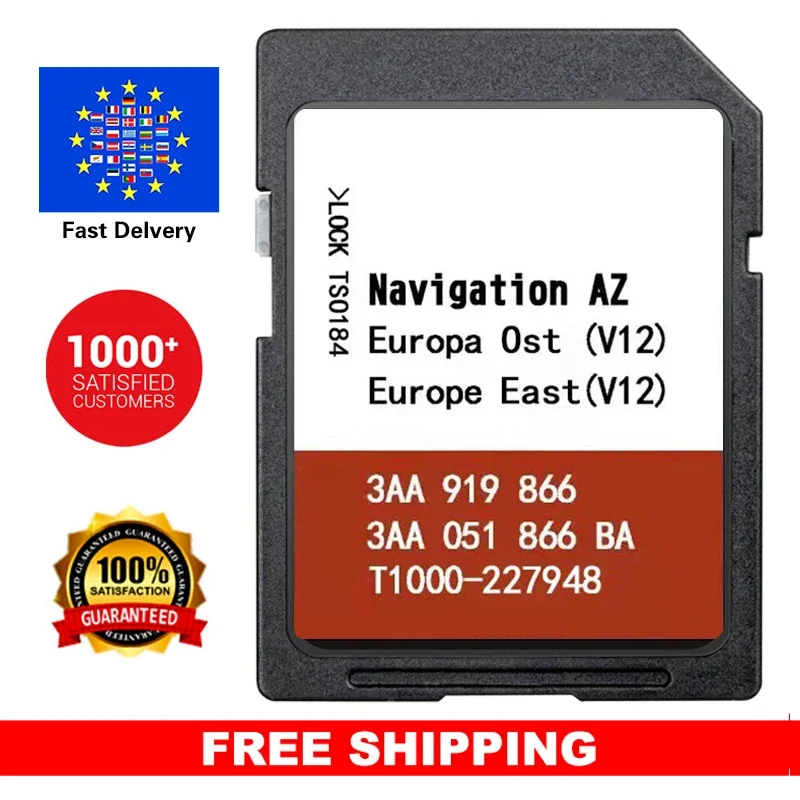 

SD Card for RNS 315 AZ V12 OST for Seat VW Skoda Amundsen + Media 2.1 2.2 Eastern Europe V12 Free Anti Fog Flim