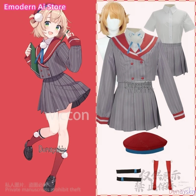 

Аниме Vtuber Youtuber 코스프레 Shigure Ui Костюм Kawaii Униформа JK Школьная форма Платье Лолита Шляпа Парики Cos Индивидуальные