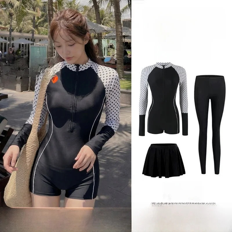 ins-style-women's-long-sleeve-wetsuit-swimsuit-quick-dry-surfing-scuba-diving-suit-flat-footprint-slimming-jellyfish-design