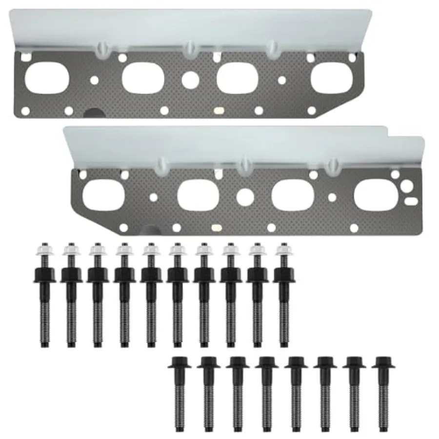 

Exhaust Manifold Gasket Set with Bolts and Studs Exhaust Manifold Hardware Gasket Kit Compatible with Ram 5.7l with Bolt Studsv