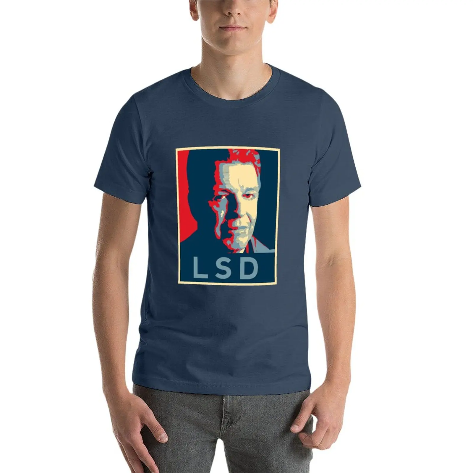 Camiseta con póster LSD para hombre, tops bonitos de gran tamaño, ropa