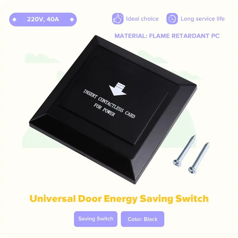 B14C Hotel Room Card Energy Saver Switch Hotel Energy Saving Switch 220V Voltage 40A Insert For Hotel Room Electronic
