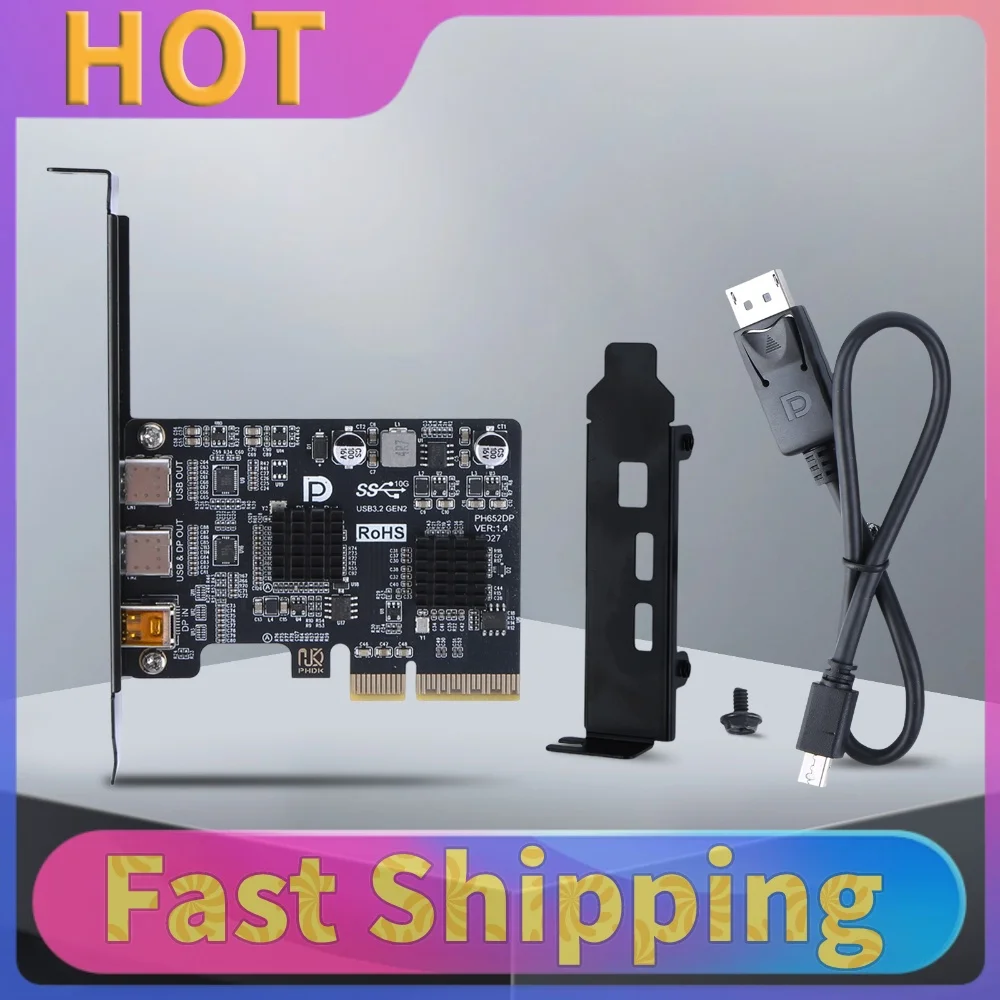 Type-C Expansion Card ASM3142 Controller for DP 4K Video Adapter Converter TYPE-C Port Monitor Dock Adapter Cards for Desktop