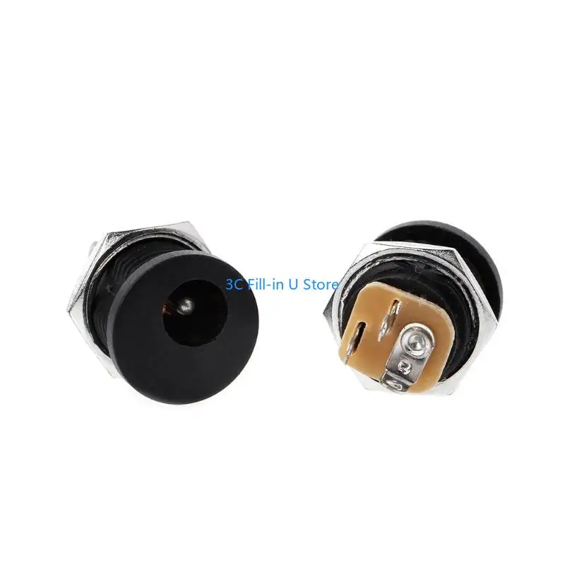 G8TA 5 Pcs 5.5mm x 2.1mm Male for DC Power Plug Connector+5 Pcs Screw Lock Female Pan