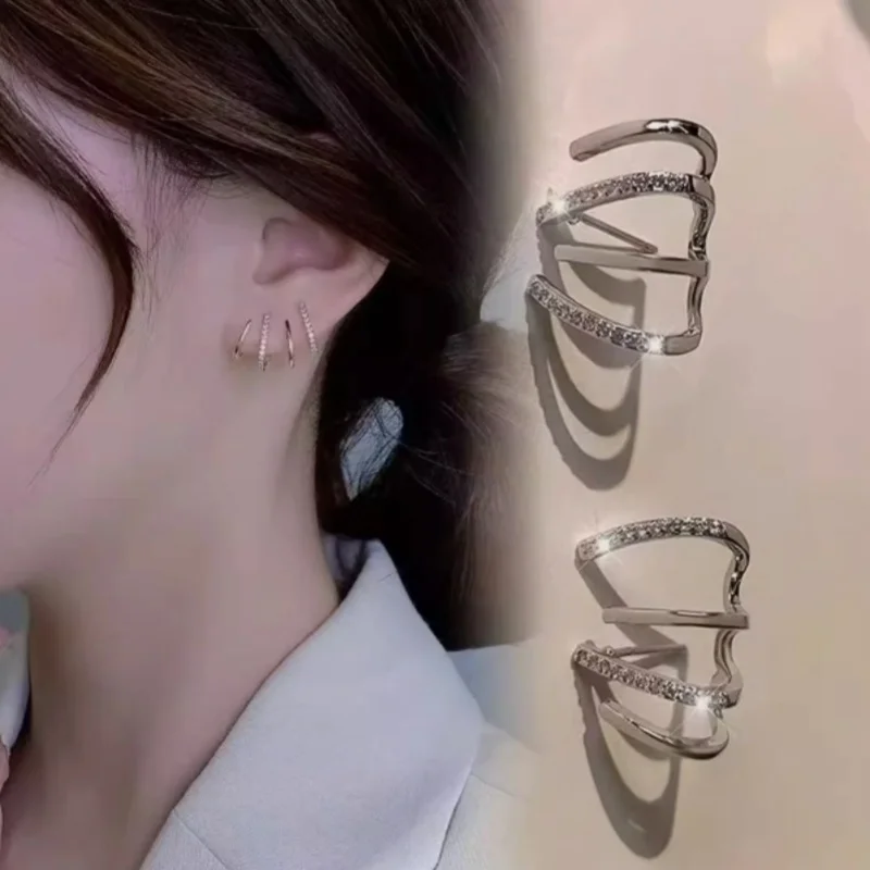 

Fashion Stud Earrings For Women Girls Korean Style Elegant Crystal Jewelry Ear Rings Lady Earrings Gift