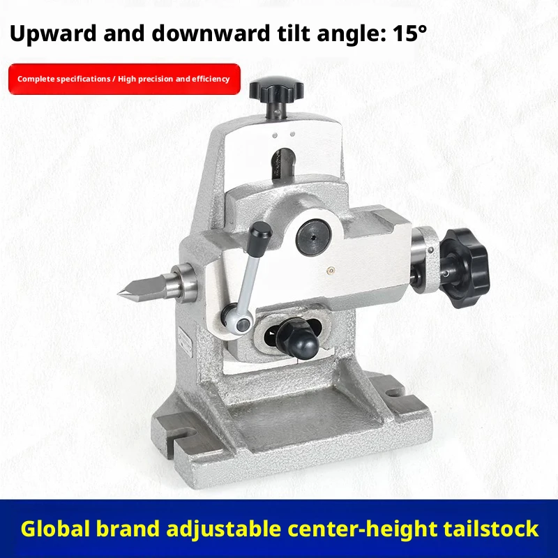 Tilted Tailstock, Adjustable Indexing Head Angle, Center Height 100-140, Pointed Quick Tailstock
