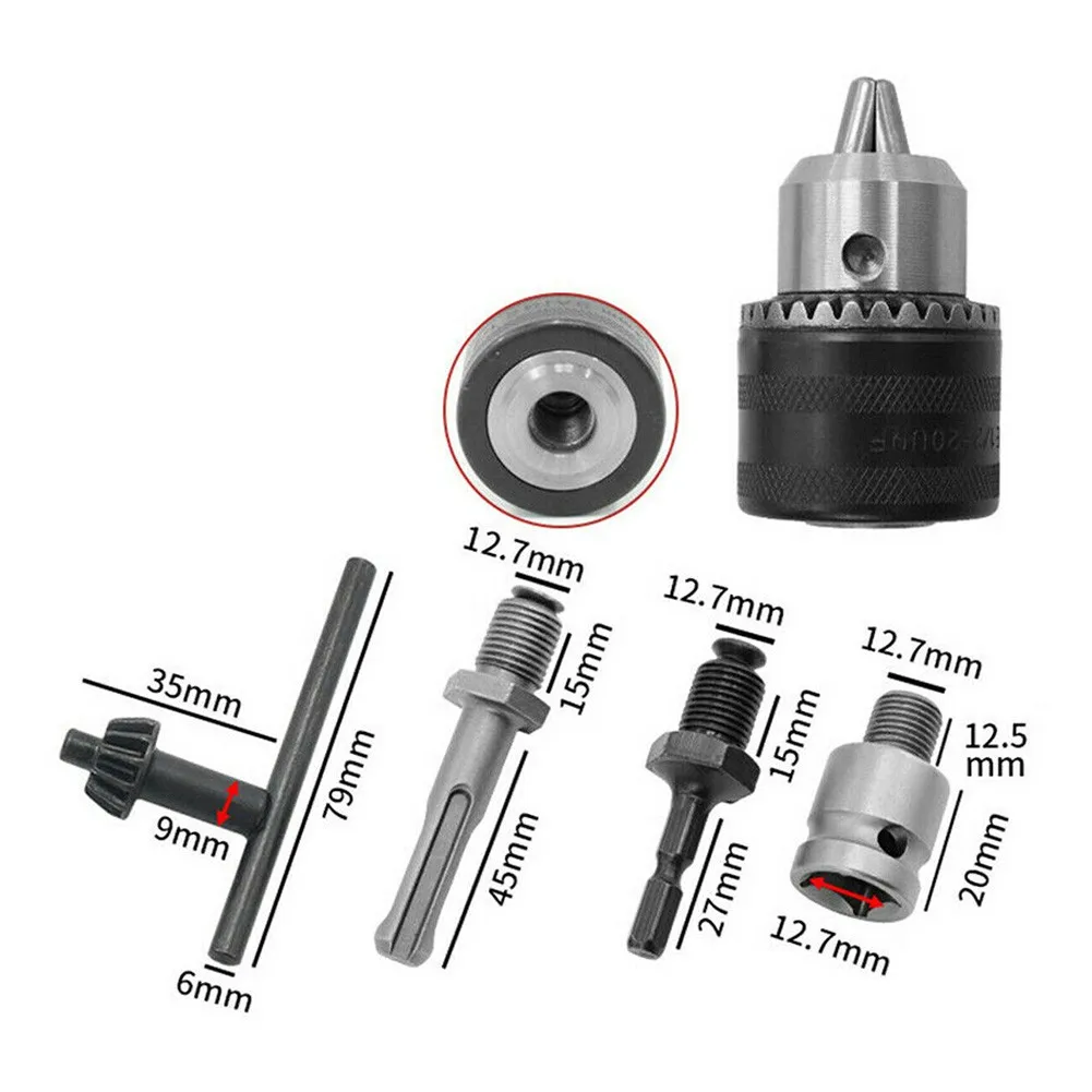 

Heavy Duty Rotary Hammer Drill Chuck Adapters Set of 5 Suitable for Conventional Drill Bits and Electric Drills