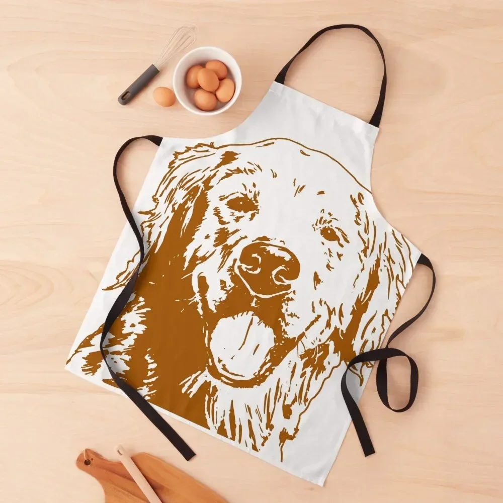 Golden Retriever Face (Gold) Apron Chef Uniform For Men Costume Waiter christmas decoration Apron