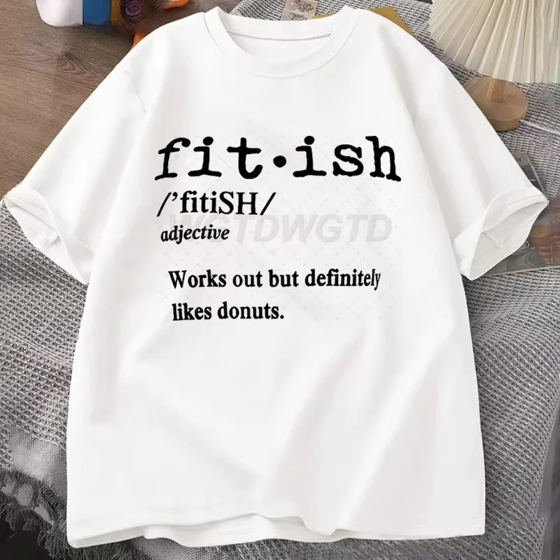 Gym Lover Humor Women T-shirt Funny Fitness Gift T-shirts Fitness Definition Print Short Sleeve Tee Funny Gym Lover Casual Top