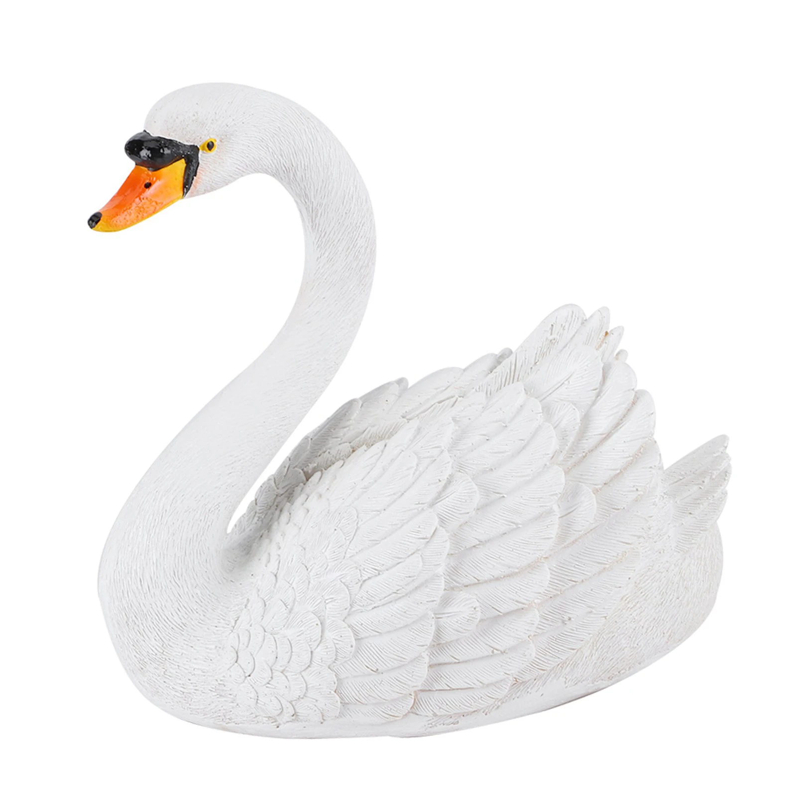 Floating Resin Simulation Swan Figurine Ornament Synthetic Resin Swan Statue Garden Decoration for Pool Pond Courtyard
