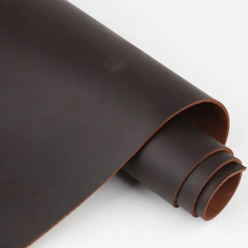 Deep coffee color 1.8mm stiff top layer, retro crazy horse leather, genuine leather, handmade DIY wallet, card bag, hand ledger