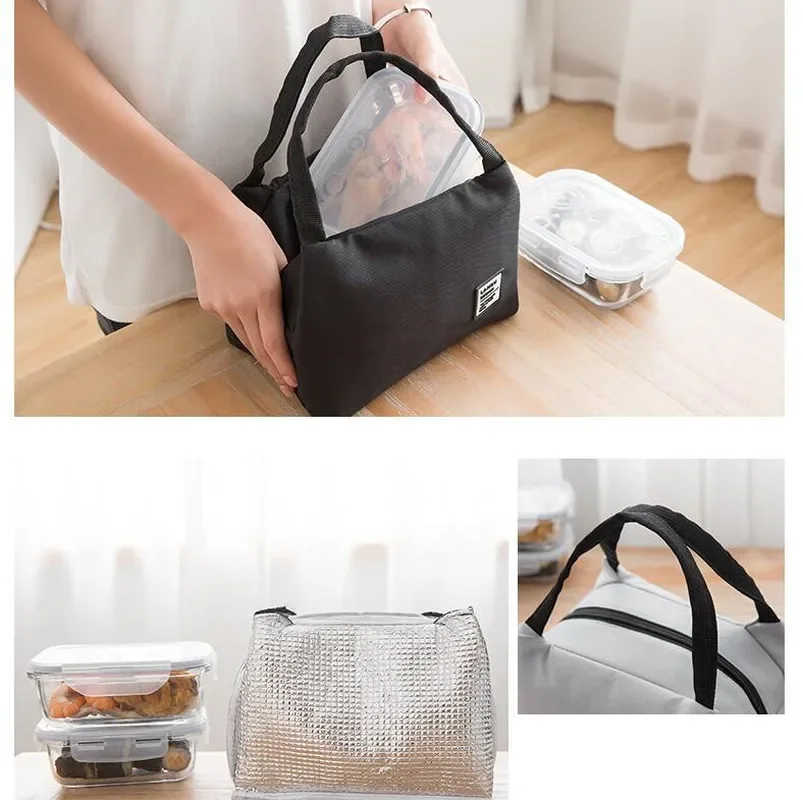 Women Lunch Bag 2024 New Thermal Insulated Lunch Box Tote Cooler Bag Bento Pouch Lunch Container School Food Storage Bags