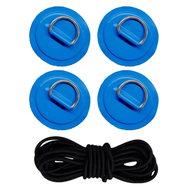 PVC D Rings Patches Attachment Set for Watercrafts Water Sport Kayakers & Inflatable Boat Users Secure Anchors DropShipping