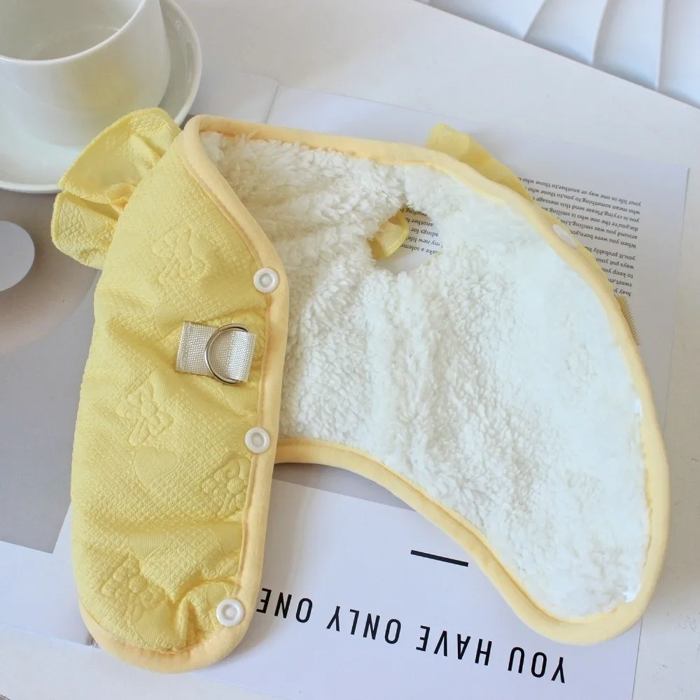 Sweet Style Ruffle Sleeve Pet Vest Fleece Lined Warm Dog Coat Pet Warm Outfit Fall Winter
