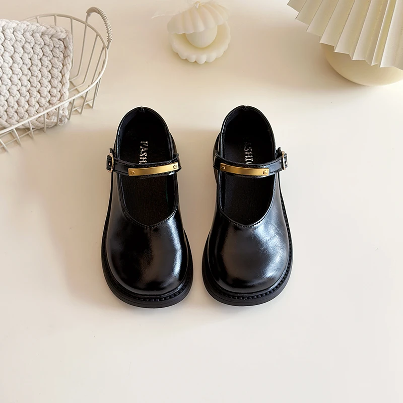 

Новая весенне-осенняя детская обувь, модная универсальная повседневная кожаная обувь винно-красного цвета для девочек, детская обувь принцессы Мэри Джейн с круглым носком