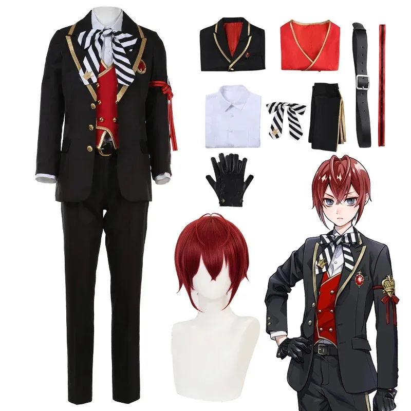 

MINISO Riddle Rosehearts Cosplay Twisted-Wonderland Riddle Rosehearts Costume Clothes Wig Halloween Outfits Costumes for Adult