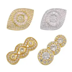 ZHUKOU gold color connector for women handmade Supplies for jewelry brass CZ stone jewelry materials accessories wholesale VS531