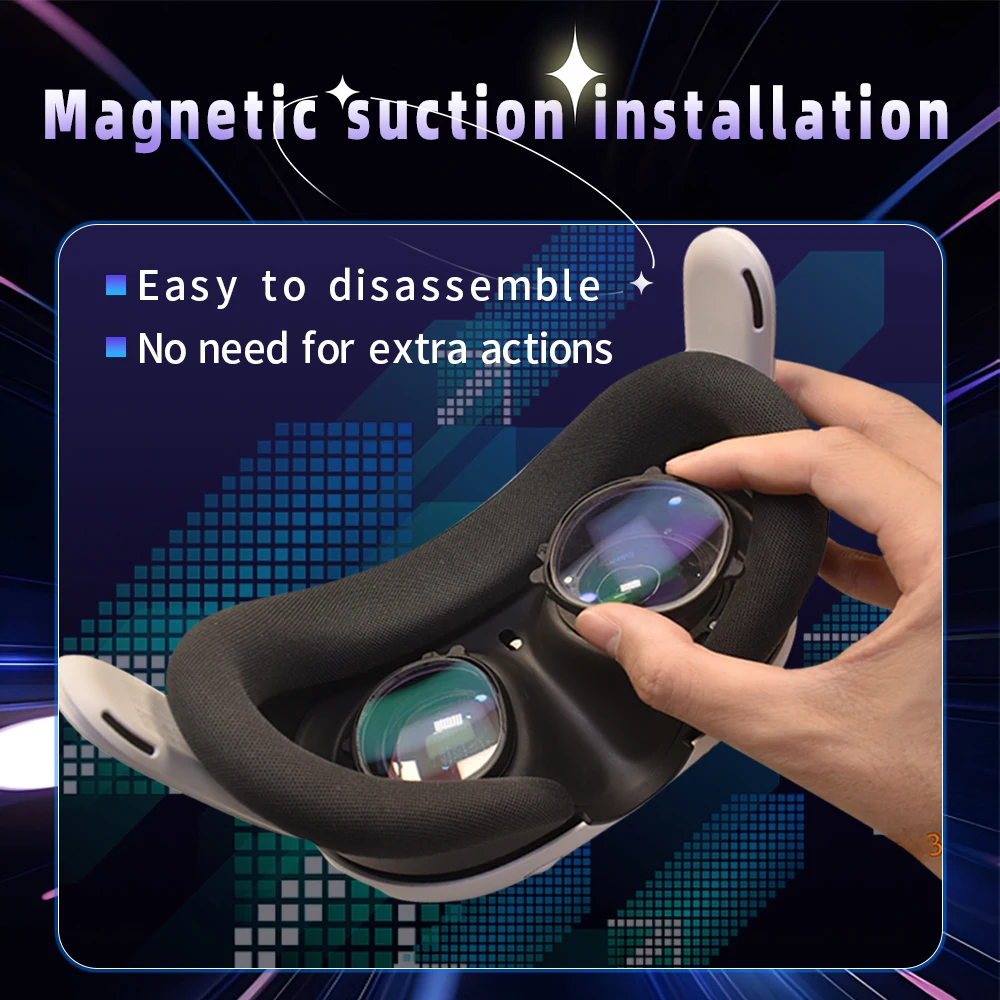 For Meta Quest 3 Prescription Lenses Anti Blue Myopia Lens Quick Disassemble Magnetic Frame Glass for Quest3 VR Accessories New