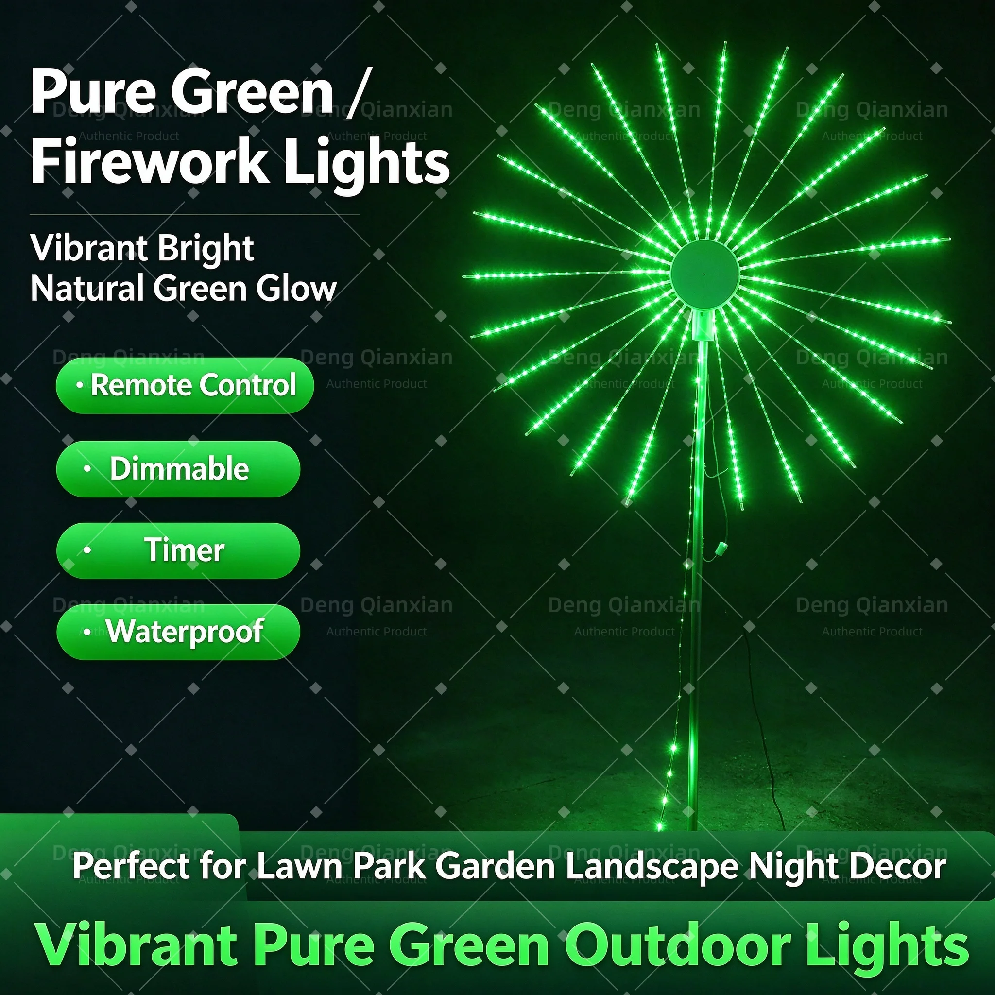 Music Dancing Firework Lights RGB Sound Activated, Dual Speakers Dynamic Effects, Waterproof Outdoor Park Decorative String Ligh
